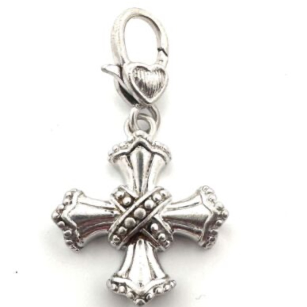 JUDITH RIPKA Sterling Silver Maltese Cross Charm Pendant enhancer